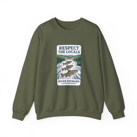 Respect the Locals River Steward Sweatshirt | Vintage National Park Wildlife Sweatshirt - YinzerShop