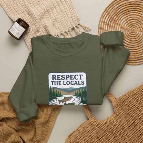 Respect the Locals River Steward Sweatshirt | Vintage National Park Wildlife Sweatshirt - YinzerShop