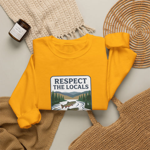 Respect the Locals River Steward Sweatshirt | Vintage National Park Wildlife Sweatshirt - YinzerShop