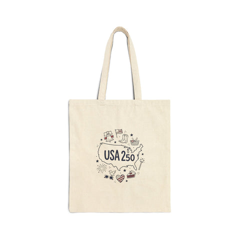 Retro Americana USA 250 Tote Bag | 4th of July Stars & Flags Bag - YinzerShop