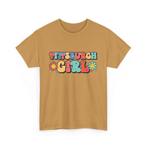 Retro Cotton Tee – Pittsburgh Girl Shirt | Classic Fit Unisex Heavy Cotton Shirt T-Shirt - YinzerShop