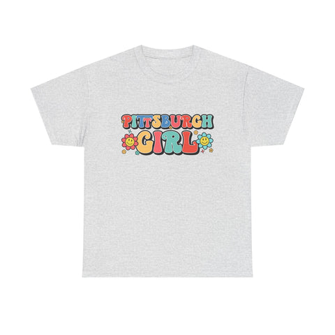 Retro Cotton Tee – Pittsburgh Girl Shirt | Classic Fit Unisex Heavy Cotton Shirt T-Shirt - YinzerShop