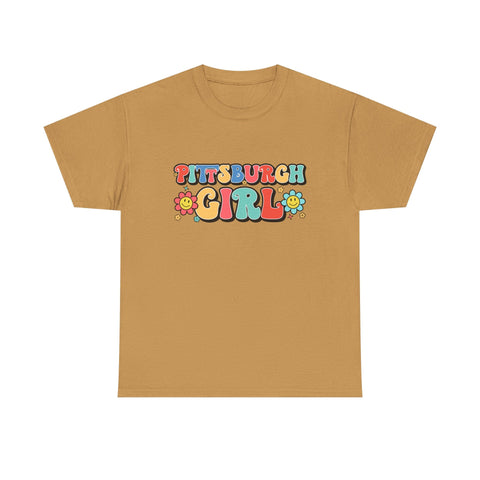 Retro Cotton Tee – Pittsburgh Girl Shirt | Classic Fit Unisex Heavy Cotton Shirt T-Shirt - YinzerShop