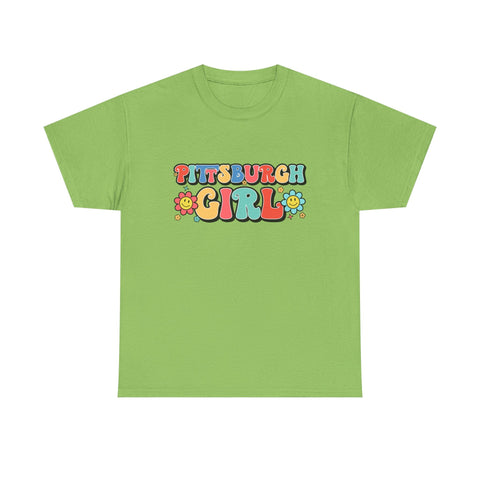 Retro Cotton Tee – Pittsburgh Girl Shirt | Classic Fit Unisex Heavy Cotton Shirt T-Shirt - YinzerShop