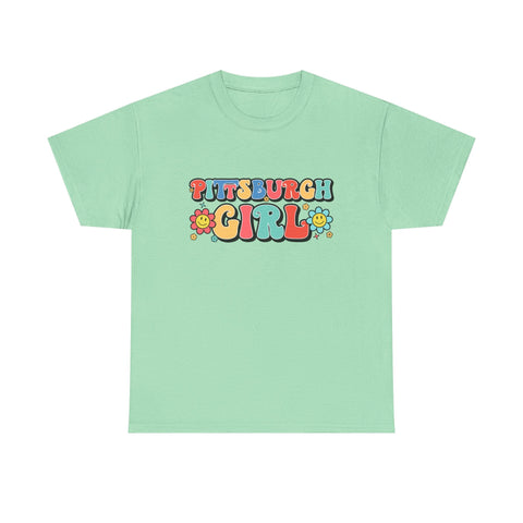 Retro Cotton Tee – Pittsburgh Girl Shirt | Classic Fit Unisex Heavy Cotton Shirt T-Shirt - YinzerShop