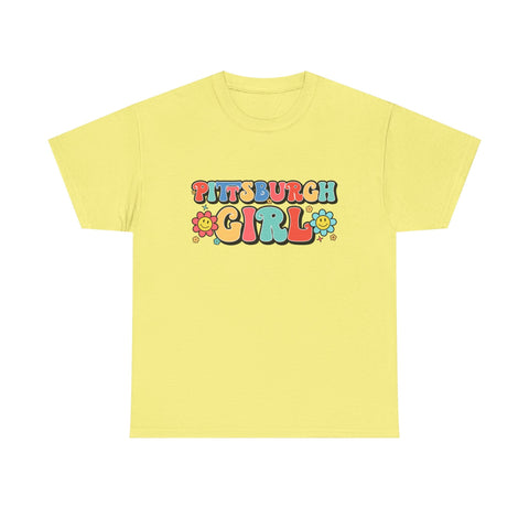 Retro Cotton Tee – Pittsburgh Girl Shirt | Classic Fit Unisex Heavy Cotton Shirt T-Shirt - YinzerShop
