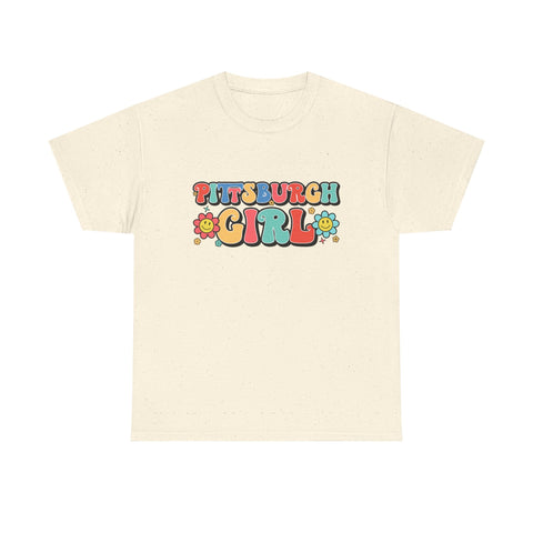 Retro Cotton Tee – Pittsburgh Girl Shirt | Classic Fit Unisex Heavy Cotton Shirt T-Shirt - YinzerShop