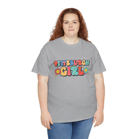 Retro Cotton Tee – Pittsburgh Girl Shirt | Classic Fit Unisex Heavy Cotton Shirt T-Shirt - YinzerShop