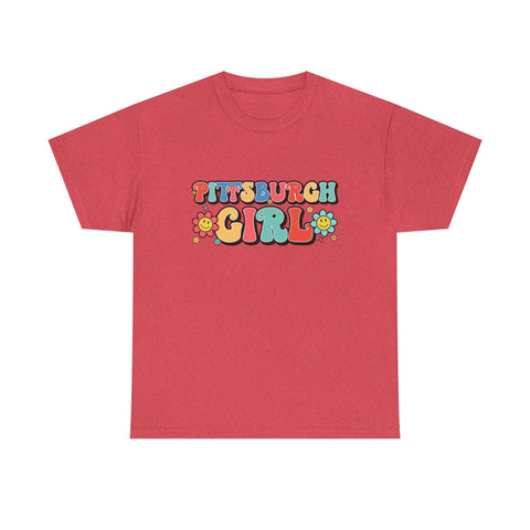 Retro Cotton Tee – Pittsburgh Girl Shirt | Classic Fit Unisex Heavy Cotton Shirt T-Shirt - YinzerShop