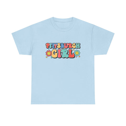 Retro Cotton Tee – Pittsburgh Girl Shirt | Classic Fit Unisex Heavy Cotton Shirt T-Shirt - YinzerShop