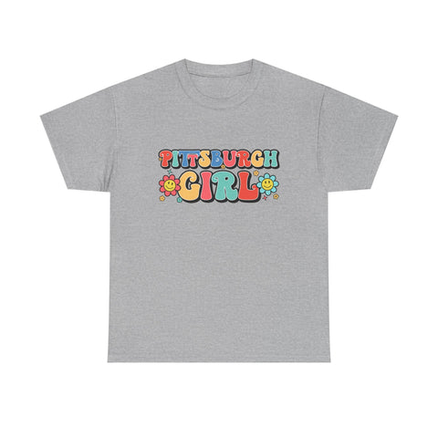 Retro Cotton Tee – Pittsburgh Girl Shirt | Classic Fit Unisex Heavy Cotton Shirt T-Shirt - YinzerShop