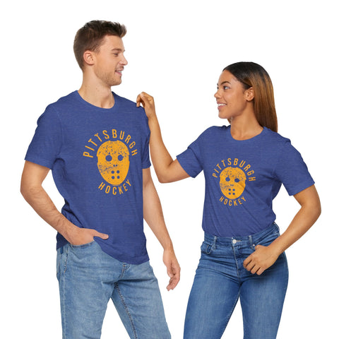 Retro Pittsburgh Hockey Mask Shirt - Short Sleeve Tee T-Shirt - YinzerShop