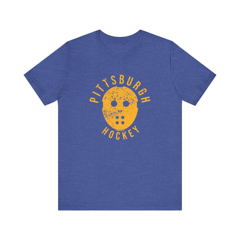Retro Pittsburgh Hockey Mask Shirt - Short Sleeve Tee T-Shirt - YinzerShop