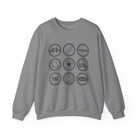 Retro Pittsburgh Icon Collage - Heavy Blend™ Crewneck Sweatshirt Sweatshirt - YinzerShop