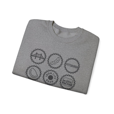 Retro Pittsburgh Icon Collage - Heavy Blend™ Crewneck Sweatshirt Sweatshirt - YinzerShop