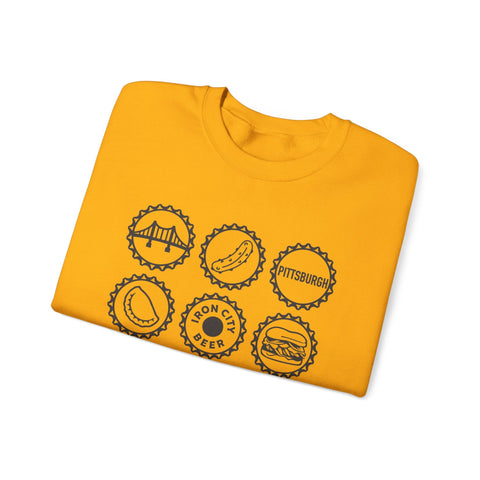 Retro Pittsburgh Icon Collage - Heavy Blend™ Crewneck Sweatshirt Sweatshirt - YinzerShop
