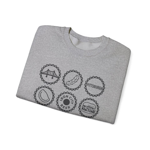 Retro Pittsburgh Icon Collage - Heavy Blend™ Crewneck Sweatshirt Sweatshirt - YinzerShop