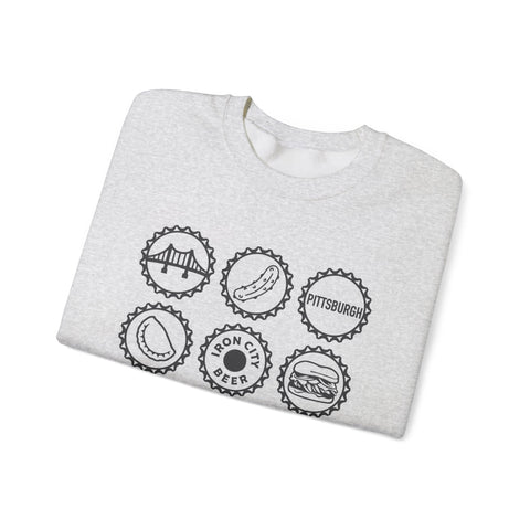 Retro Pittsburgh Icon Collage - Heavy Blend™ Crewneck Sweatshirt Sweatshirt - YinzerShop