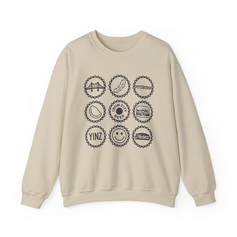 Retro Pittsburgh Icon Collage - Heavy Blend™ Crewneck Sweatshirt Sweatshirt - YinzerShop