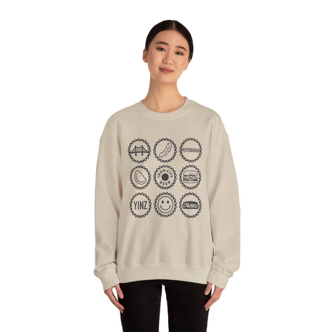 Retro Pittsburgh Icon Collage - Heavy Blend™ Crewneck Sweatshirt Sweatshirt - YinzerShop