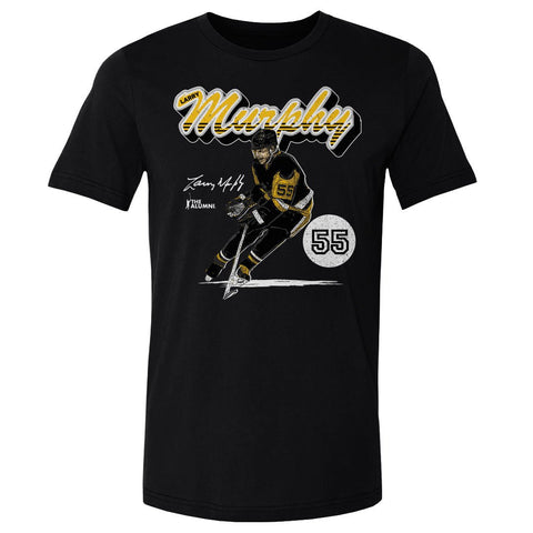 Retro Script T-Shirt Larry Murphy - Pittsburgh Graphic Tee, Cotton Crewneck Men's Cotton T-Shirt - YinzerShop
