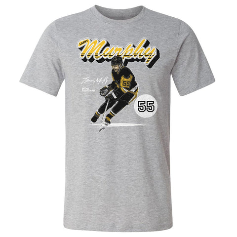 Retro Script T-Shirt Larry Murphy - Pittsburgh Graphic Tee, Cotton Crewneck Men's Cotton T-Shirt - YinzerShop