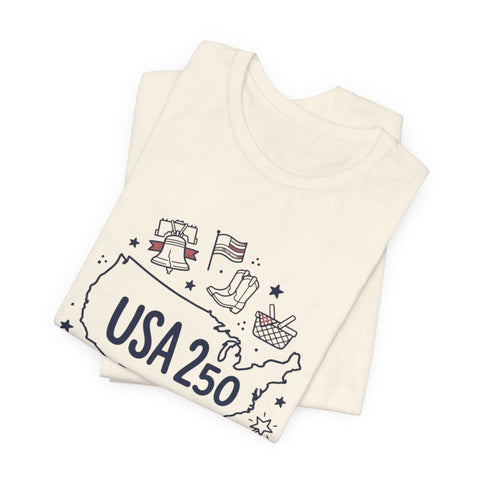 Retro USA Map Graphic Tee | 4th of July Stars & Stripes, Patriotic Vintage T-Shirt - YinzerShop