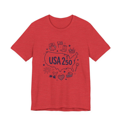 Retro USA Map Graphic Tee | 4th of July Stars & Stripes, Patriotic Vintage T-Shirt - YinzerShop