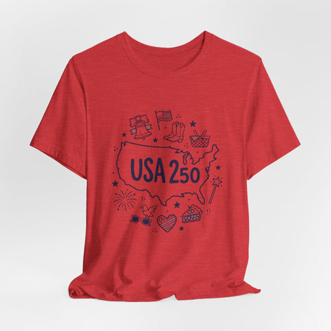 Retro USA Map Graphic Tee | 4th of July Stars & Stripes, Patriotic Vintage T-Shirt - YinzerShop