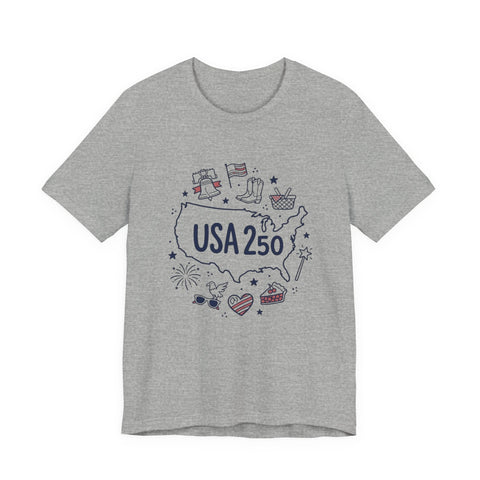 Retro USA Map Graphic Tee | 4th of July Stars & Stripes, Patriotic Vintage T-Shirt - YinzerShop