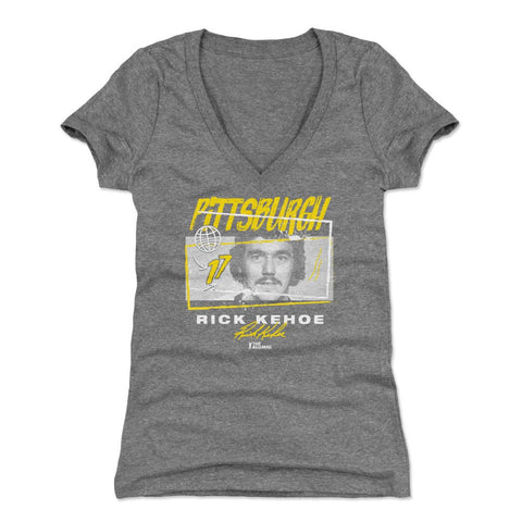 Rick Kehoe T-Shirt - Slim Fit V-Neck Tee | Tri Color Heather Cotton Blend Women's V-Neck T-Shirt - YinzerShop