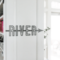 River Script Wall Decor – Handcrafted Metal Wall Art | Steel Hanging Sign 24x9 Wall Decor - YinzerShop