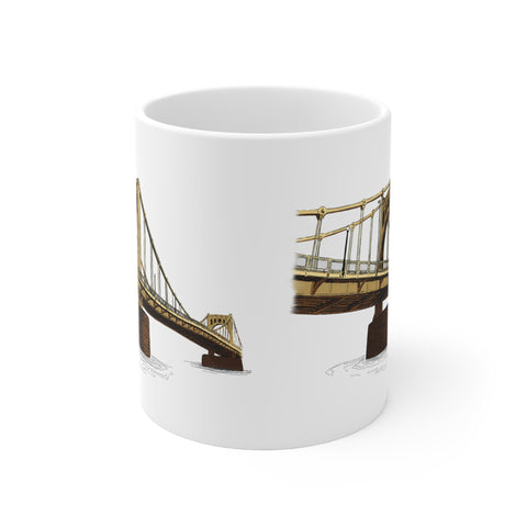 Roberto Clemente Bridge Mug – Pittsburgh Coffee Cup With Handle, 11 oz Ceramic Mug - YinzerShop