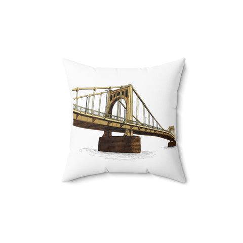 Roberto Clemente Bridge, Pittsburgh | Spun Polyester Square Pillow Home Decor - YinzerShop