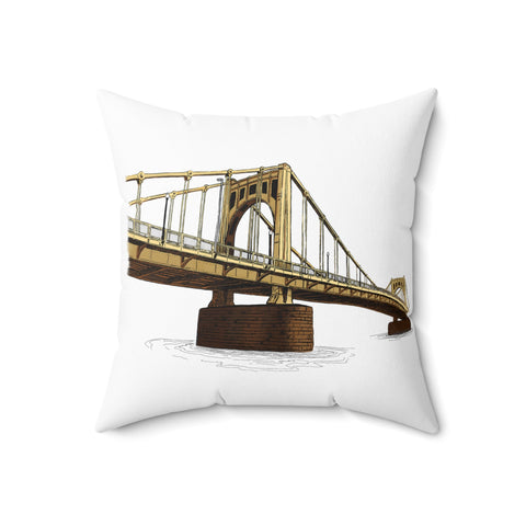 Roberto Clemente Bridge, Pittsburgh | Spun Polyester Square Pillow Home Decor - YinzerShop