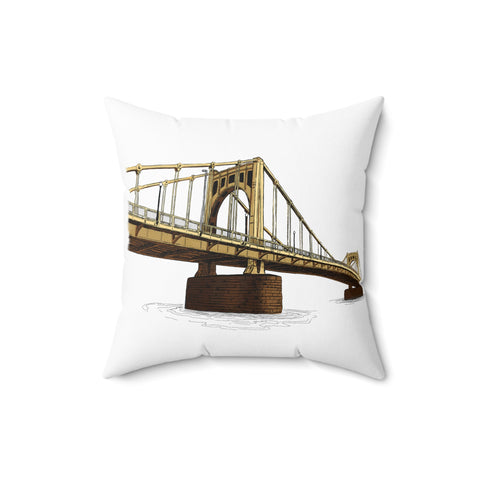 Roberto Clemente Bridge, Pittsburgh | Spun Polyester Square Pillow Home Decor - YinzerShop