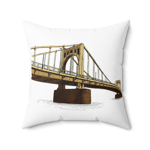 Roberto Clemente Bridge, Pittsburgh | Spun Polyester Square Pillow Home Decor - YinzerShop