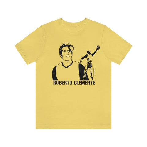 Roberto Clemente Legend T-Shirt Short Sleeve Tee T-Shirt Printify Yellow S 