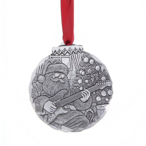 Rock N Roll Ornament – Rock-N-Roll Santa Aluminum Holiday Ornament for Music Lovers - YinzerShop