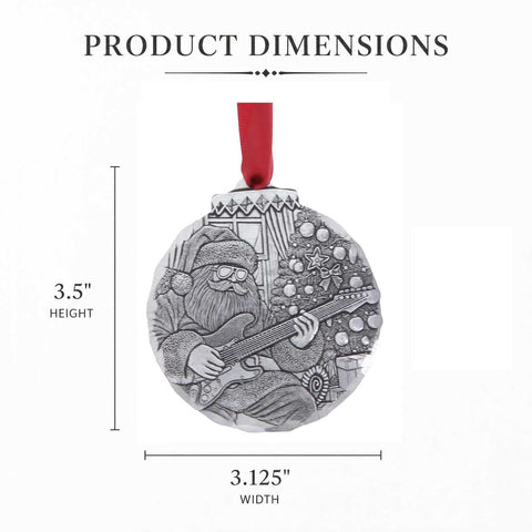 Rock N Roll Ornament – Rock-N-Roll Santa Aluminum Holiday Ornament for Music Lovers - YinzerShop