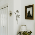 Rose Flower Wall Decor - 24 Inch Metal Rose Art | Romantic Floral Sculpture Wall Decor - YinzerShop