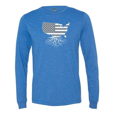 Royal USA Roots Tonal Long Sleeve Long Sleeve Shirt WYR Royal with USA Tonal XS 