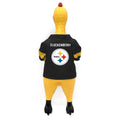Rubber Chicken Dog Toy - Pittsburgh Steelers Durable Chew Toy with Removable Jersey Pet Toy - YinzerShop
