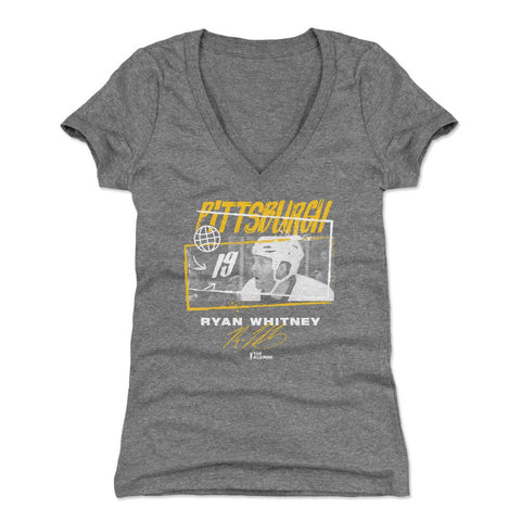 Ryan Whitney T-Shirt – Slim Fit V-Neck Tee | Pittsburgh Tones Digital Print Women's V-Neck T-Shirt - YinzerShop