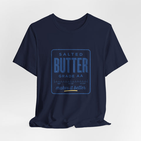 Salted Butter Label Tee | Vintage Food Graphics, Retro Diner Typography T-Shirt - YinzerShop