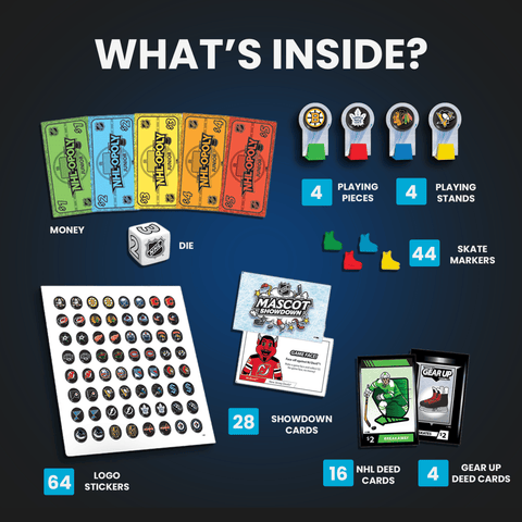 NHL Opoly Junior - Kids Hockey Game | Reusable Logo Stickers & Penalty Box Challenge
