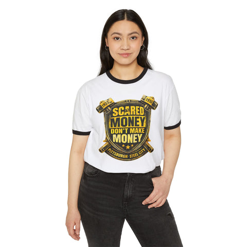 Scared Money Don't Make Money Cotton Ringer T-Shirt T-Shirt - YinzerShop