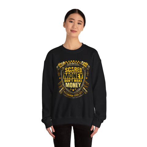 Scared Money Don't Make Money Heavy Blend™ Crewneck Sweatshirt Sweatshirt - YinzerShop