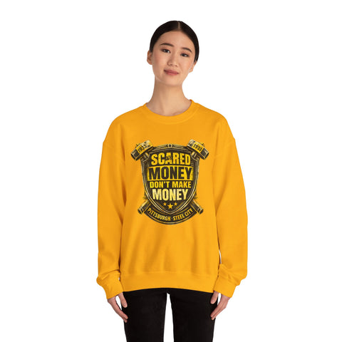 Scared Money Don't Make Money Heavy Blend™ Crewneck Sweatshirt Sweatshirt - YinzerShop