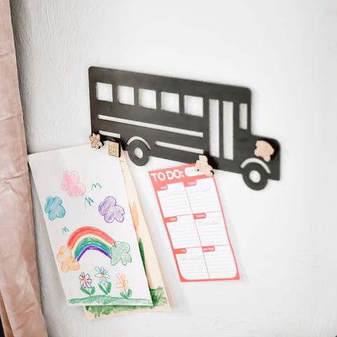 School Bus Wall Decor - Magnetic Display Board Steel Wall Sign for Classroom Wall Decor - YinzerShop